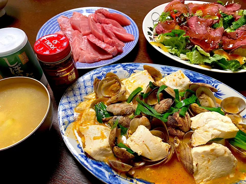 アサリと豆腐のXO醬炒めの夕ごはん|Chiharuさん