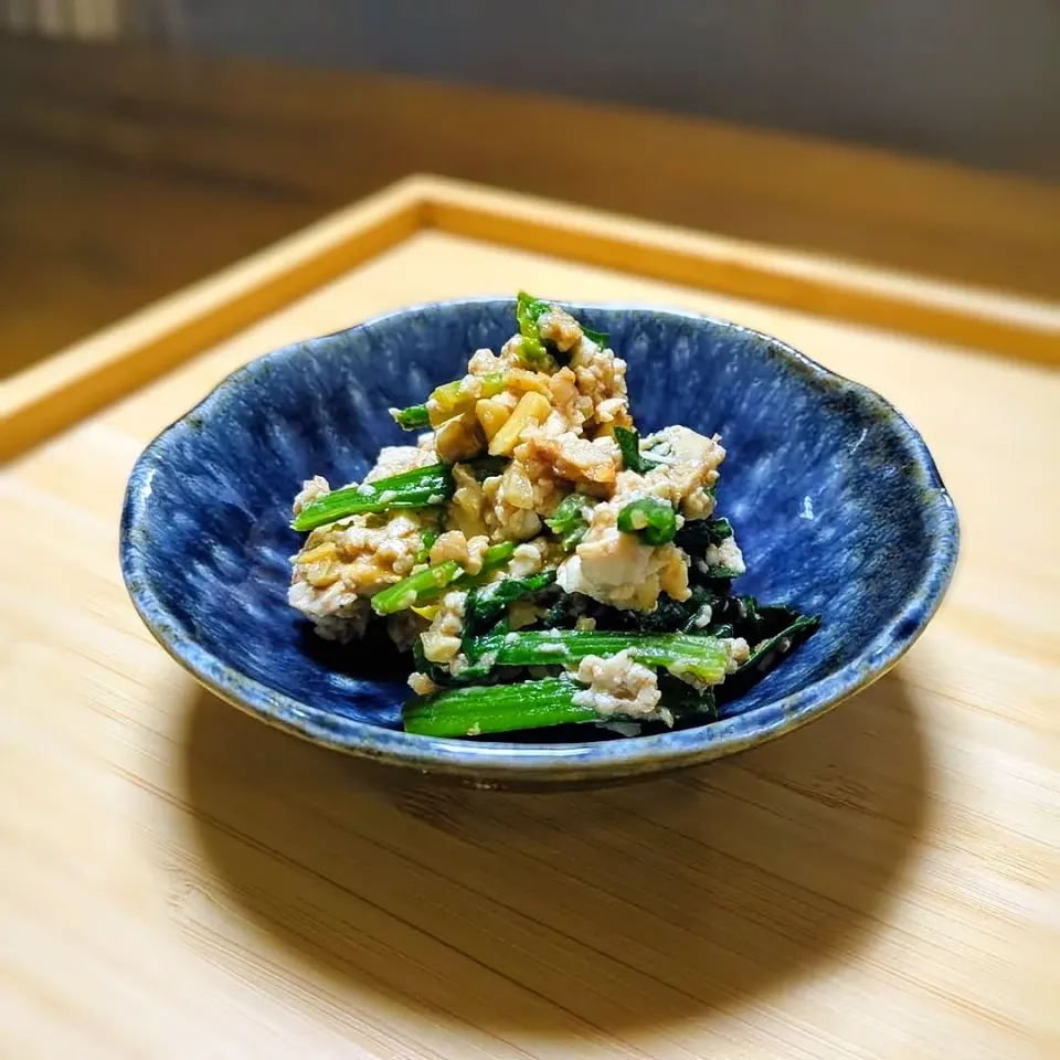 ほうれん草とくるみのごま白和え|森のごはん屋さんさん