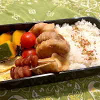 2025.2.12 息子弁当　◎山芋豚巻き焼き　◎かぼちゃ煮　◎卵焼き　◎金時豆|goroさん