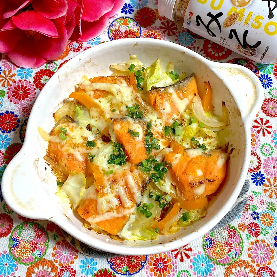 鮭🐟と野菜のチーズ焼き🧀|ringonamaさん
