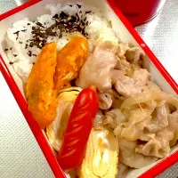 豚こまと玉ねぎの味噌生姜焼き弁当|ぽんさん