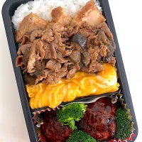 豚バラ茄子の味噌炒め丼と黒酢肉団子弁当！|ikumonさん