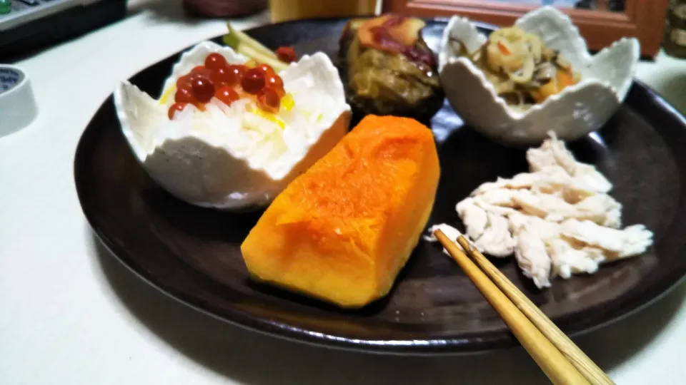 大根いくら土佐酢なますとカボチャ他|justice🍎IWATE🍎さん