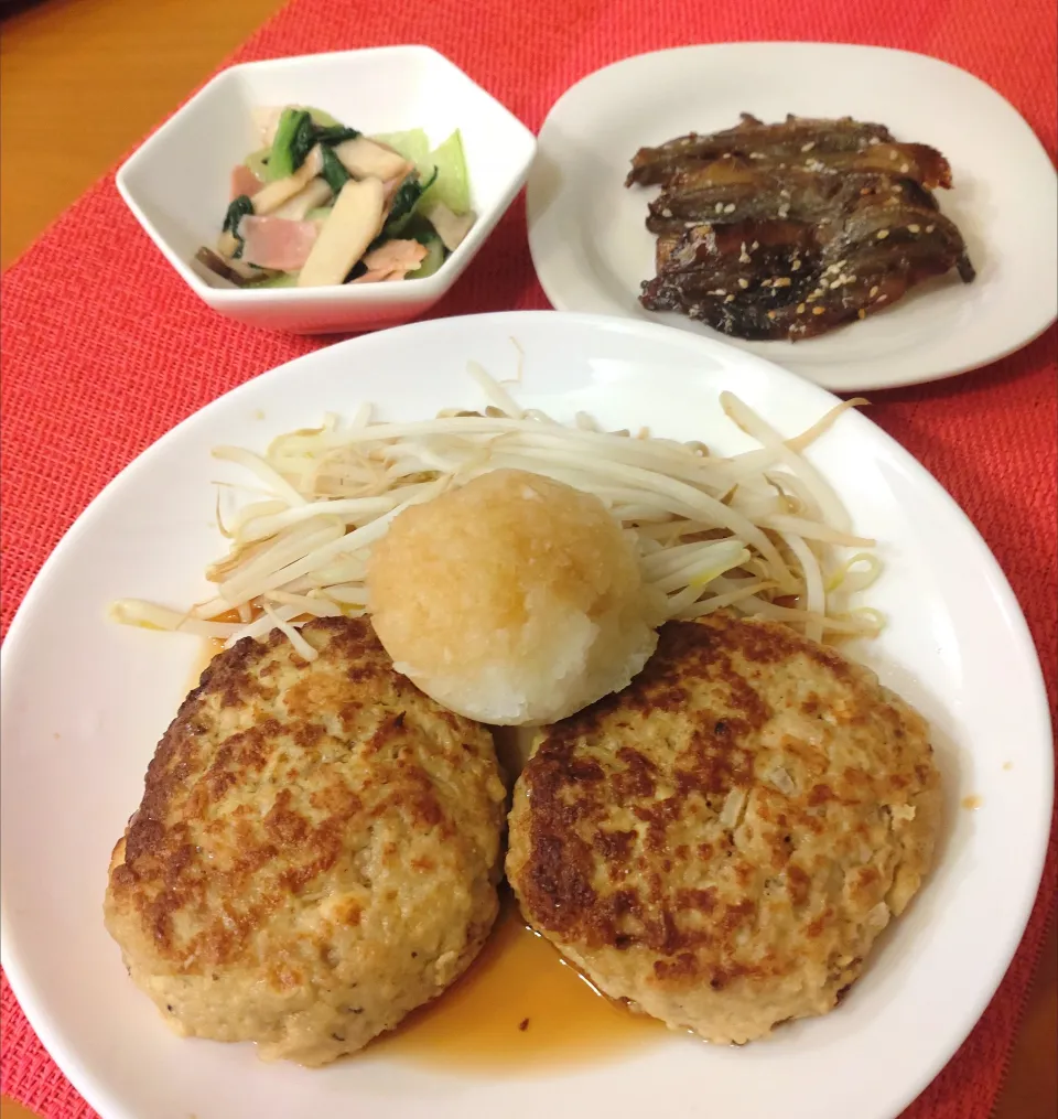 ☆豆腐ハンバーグ　☆ししゃもみりん焼き　☆炒め物|chikakoさん