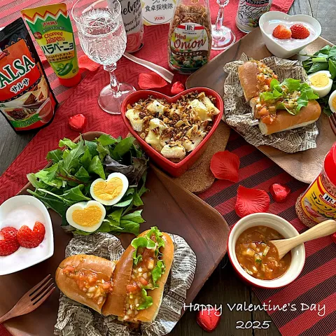 「ＭＣ　サルサ」を使ってみたSnapdishの料理・レシピ写真:YOUKIに恋するバレンタイン❤️ ハートのサルサドッグ🌭