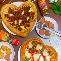 🌏世界の食卓探検隊🧭【バレンタイン企画】YOUKIに恋するバレンタイン🩷ハートのピザ🍕マルゲリータ&プルコギ