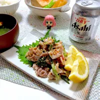 ほうれん草と豚しゃぶの梅肉胡麻ドレッシング和え|アルティッチョさん