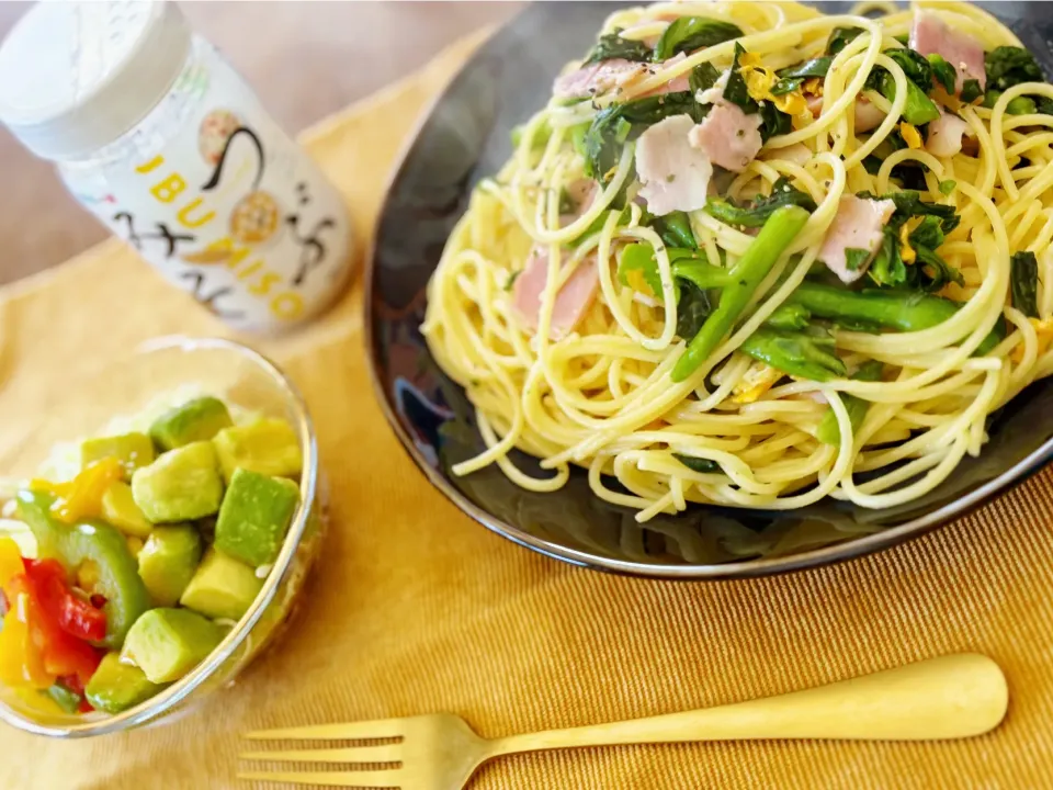 味噌バタ菜の花パスタ|きいろさん