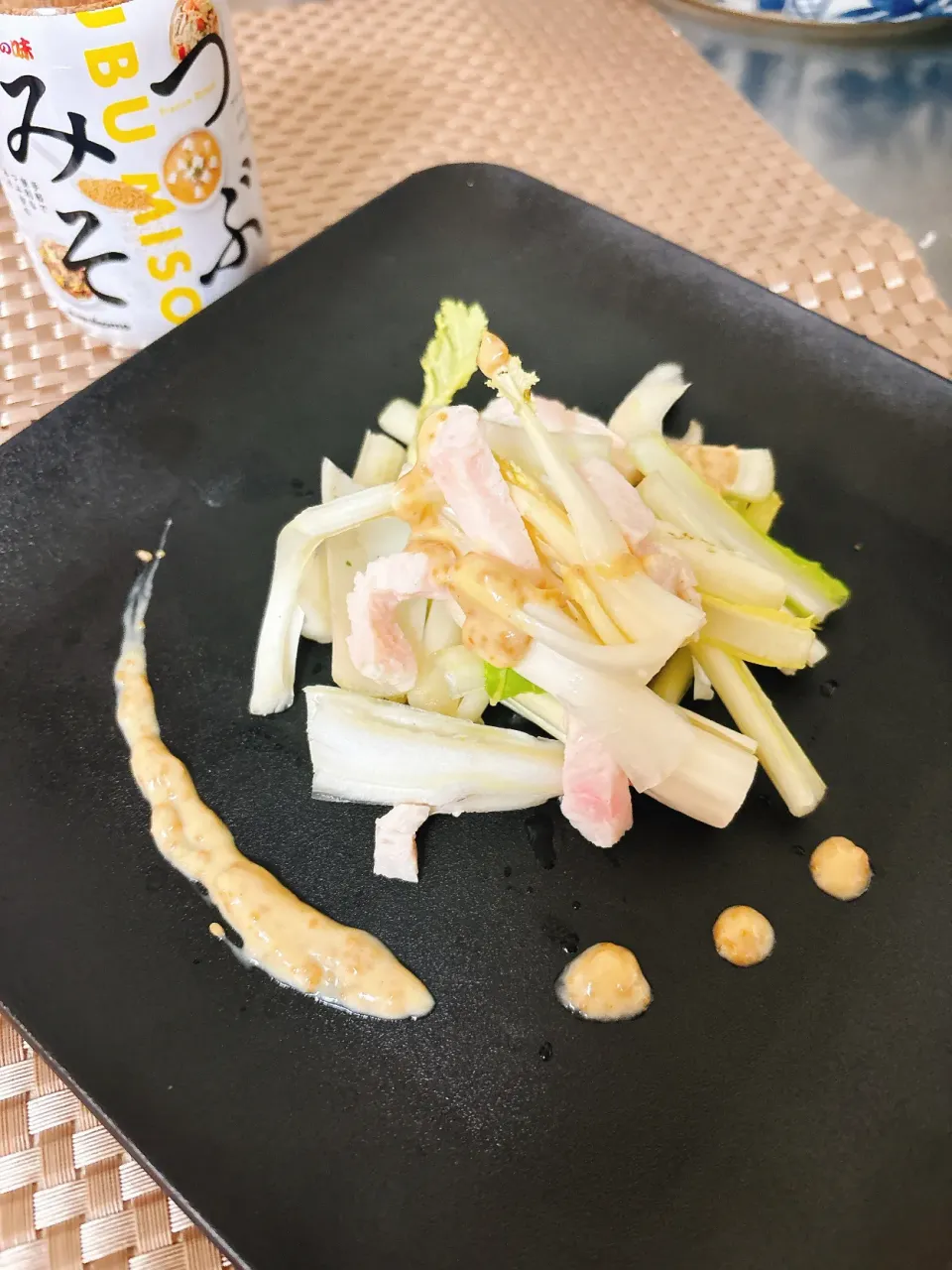 雪菜のつぶみそマヨドレッシングがけサラダ|さちっぺさん