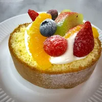 バレンタインの手作りフルーツロールケーキ|ganmoさん