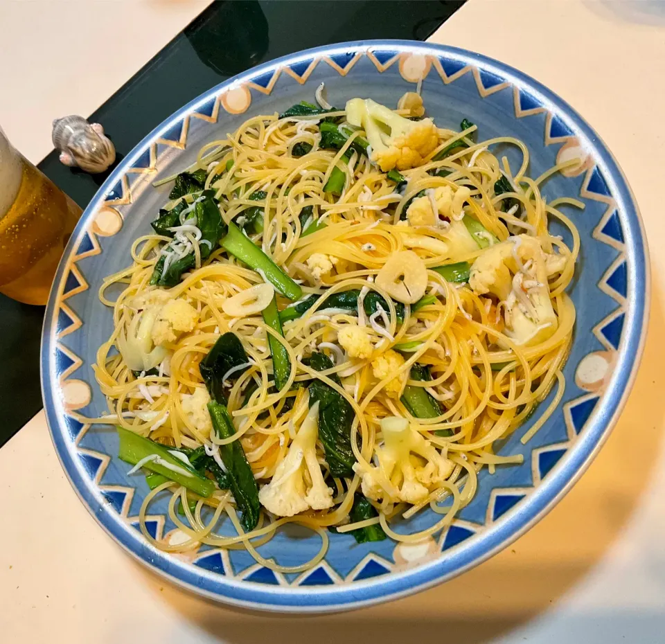 しらすと小松菜とカリフラワーのパスタ|Takeshi  Nagakiさん