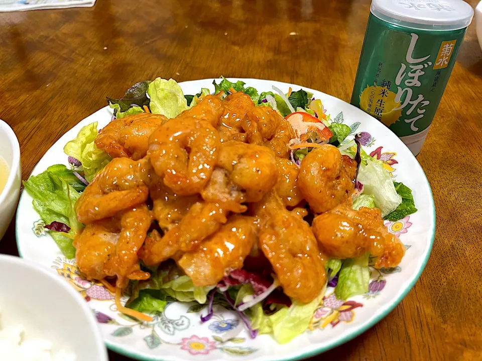 エビマヨと日本酒|さんだーさん
