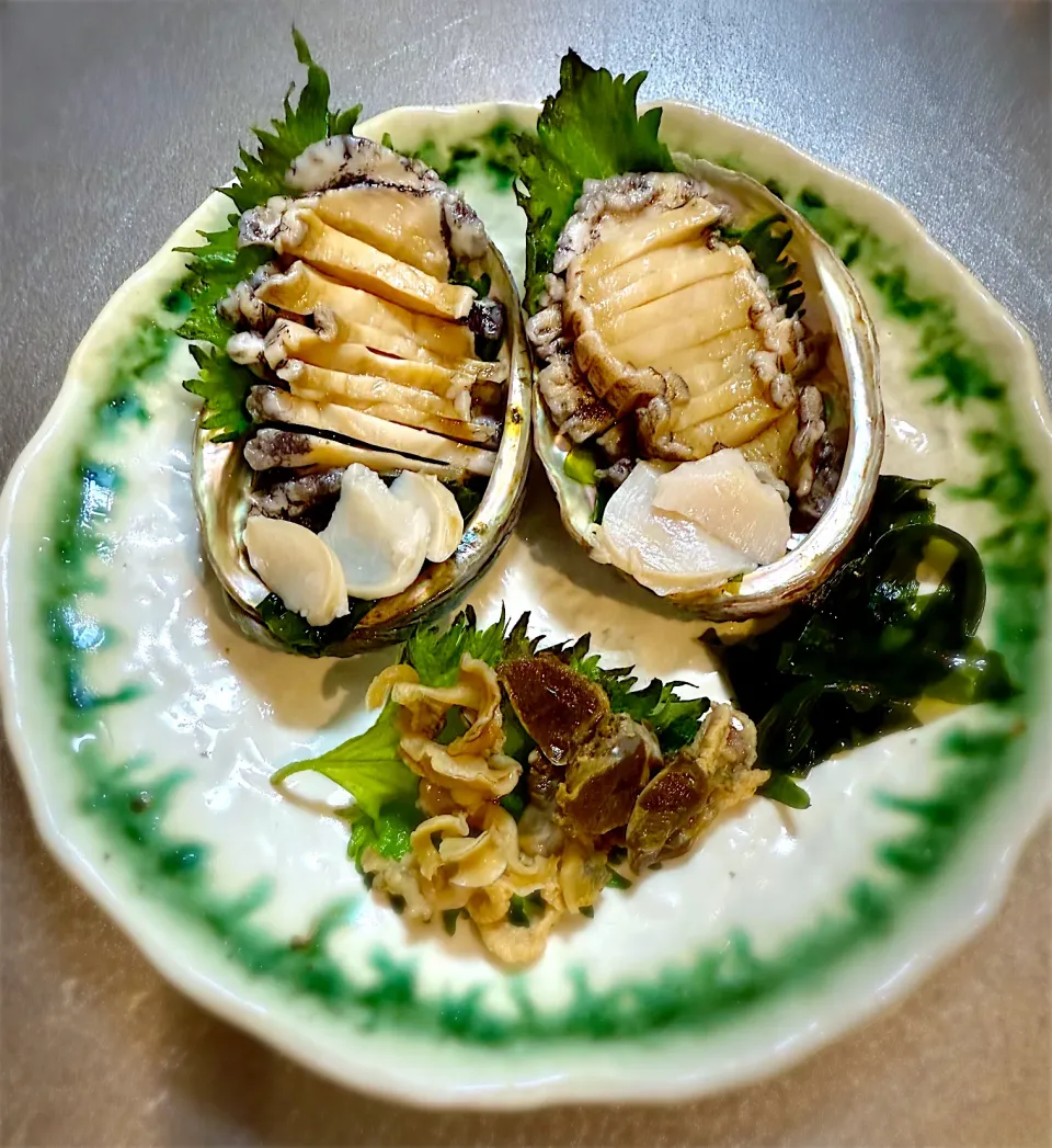 活アワビのお刺身|なか★やまさん