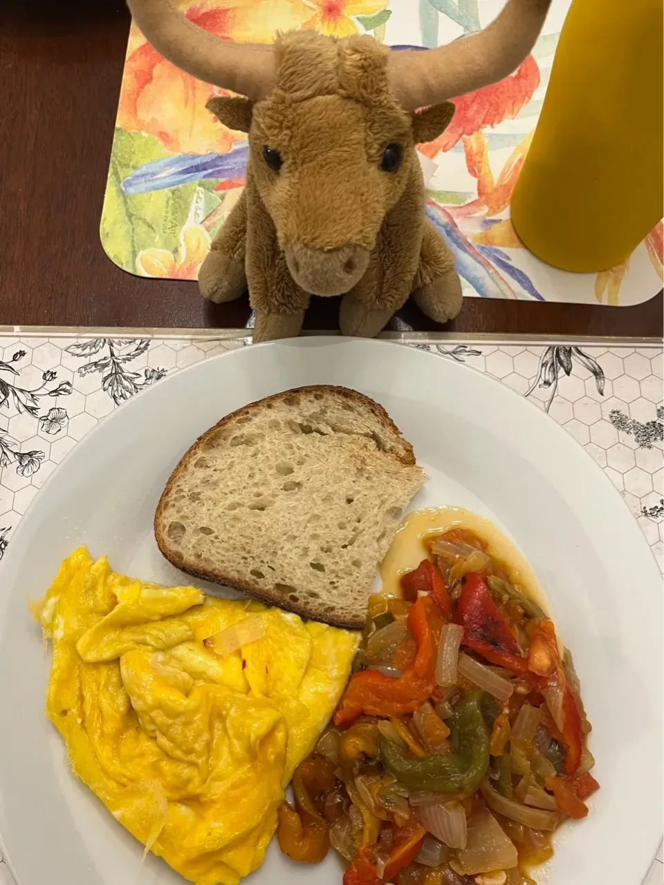 2025/2/15  パプリカとトマトの炒め物(ピペラーダ)と卵  Bell peppers and Tomatoes with Eggs|19 Boys & 野鳥さん