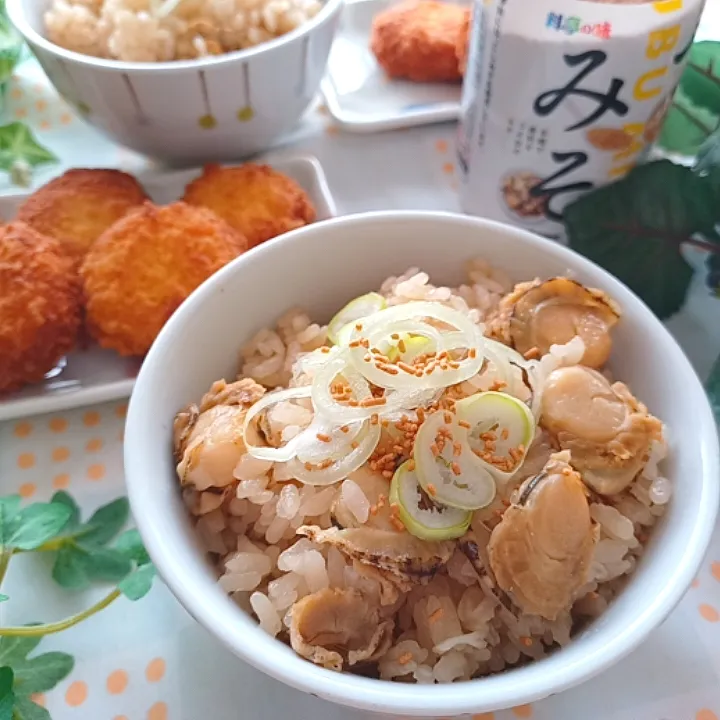 姫ほたての炊き込みご飯|小豆🌼さん