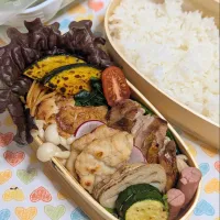 本日のお弁当〜チキンガーリックステーキ弁当|f.1125beさん