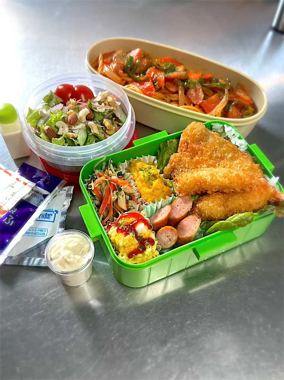 R7.2/17  ㈪   ·͜·♡ナポリタン&フライ弁当👨🏻‍🍳|hamakoさん