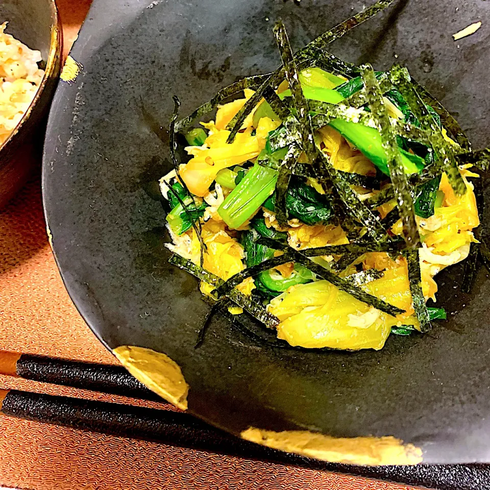 小松菜と釜揚げしらす、お揚げさんのお浸し|KimaLABOさん