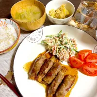 2/17晩ご飯：えのきの豚巻き|ななみんさん