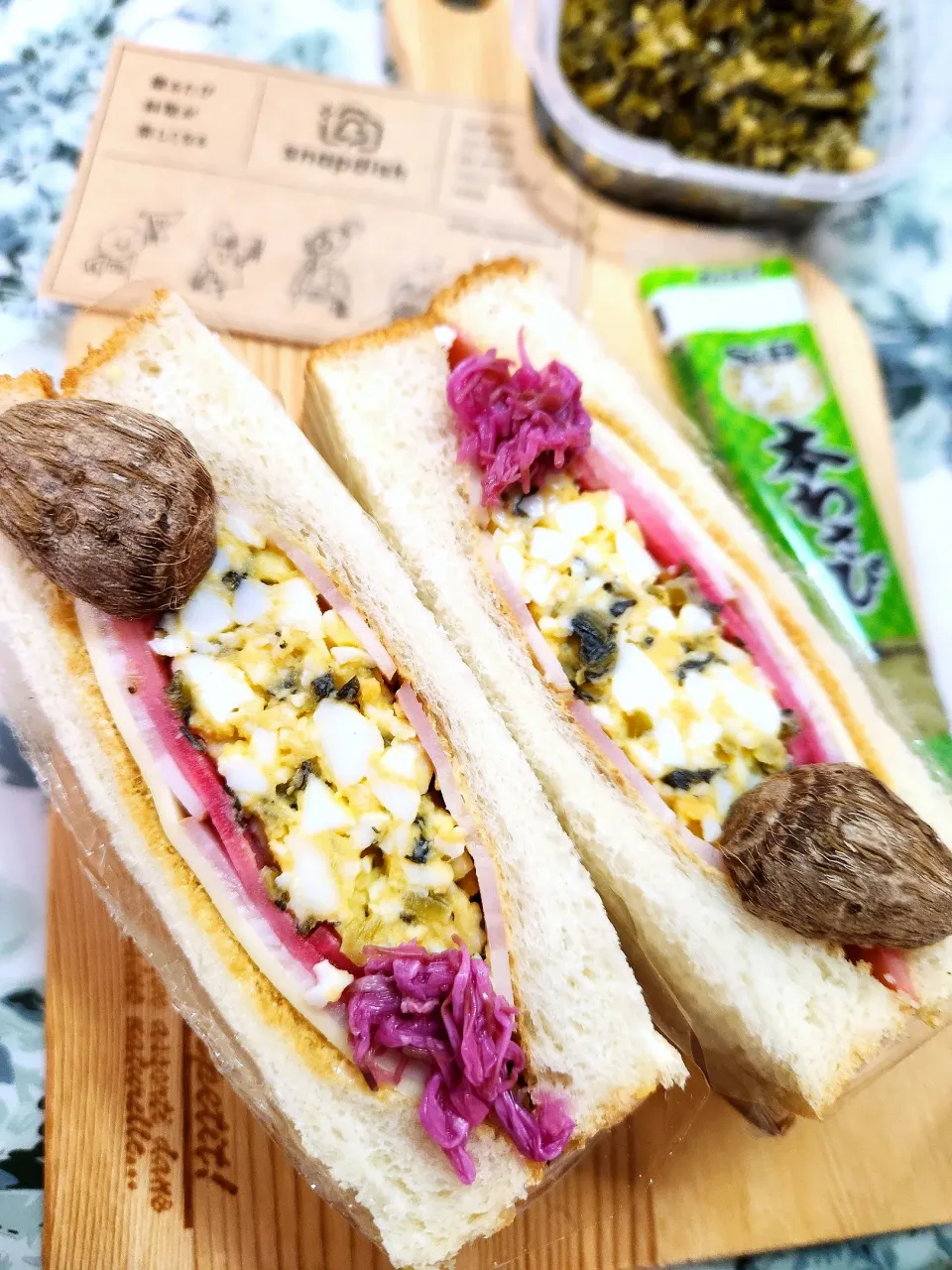 🔷京都みぶなのお漬け物いり🐣玉子サンド🥪🔷|@きなこさん