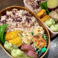 焼売とサツマイモ🍠のお弁当| 雑草シェリーさん