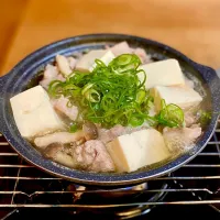 「我家風  湯どうふ小鍋で晩酌 」🍶
茄子の煮浸し  無限ピーマンを添えて 晩ごはん💦|ばくあんしゃさん