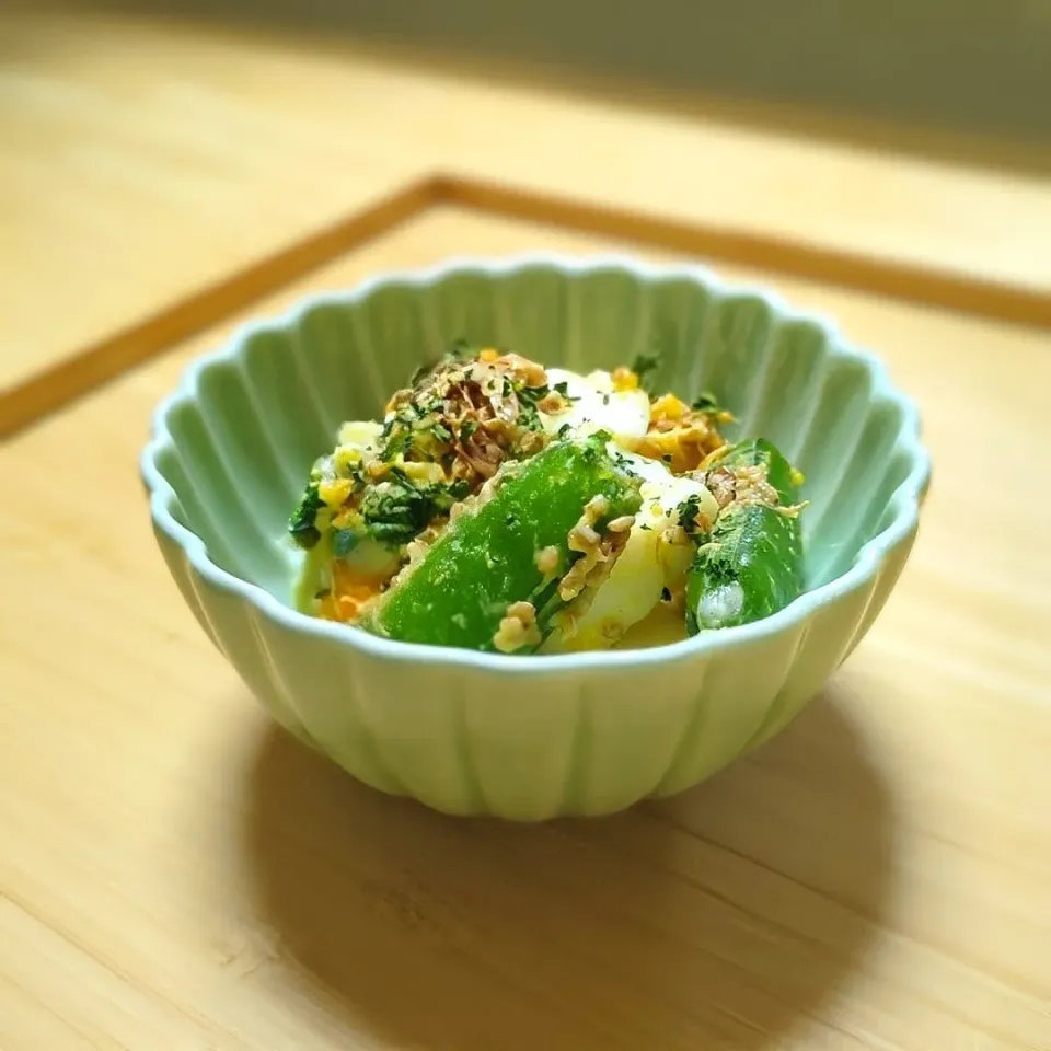 スナップえんどうと卵のサラダ🥗|森のごはん屋さんさん