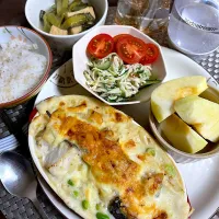 2/19晩ご飯：鱈とさつまいものカレーグラタン|ななみんさん