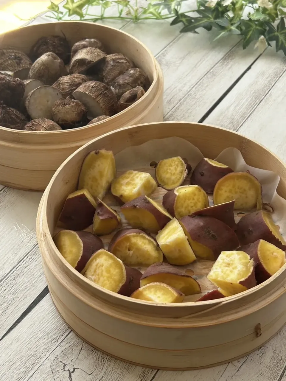 蒸し里芋&蒸しさつまいも|yoshiyoshiさん