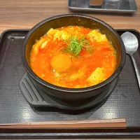 帰って来てからの　スンドゥブチゲ鍋ラーメン入り🌶️|なかちゃんたまごさん