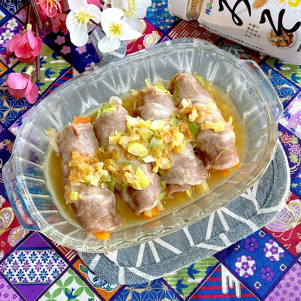 豚肉の野菜巻きレンジ蒸し✨|ringonamaさん