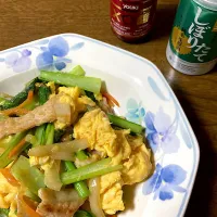 豚肉と卵と野菜の炒め物|ちいこさん