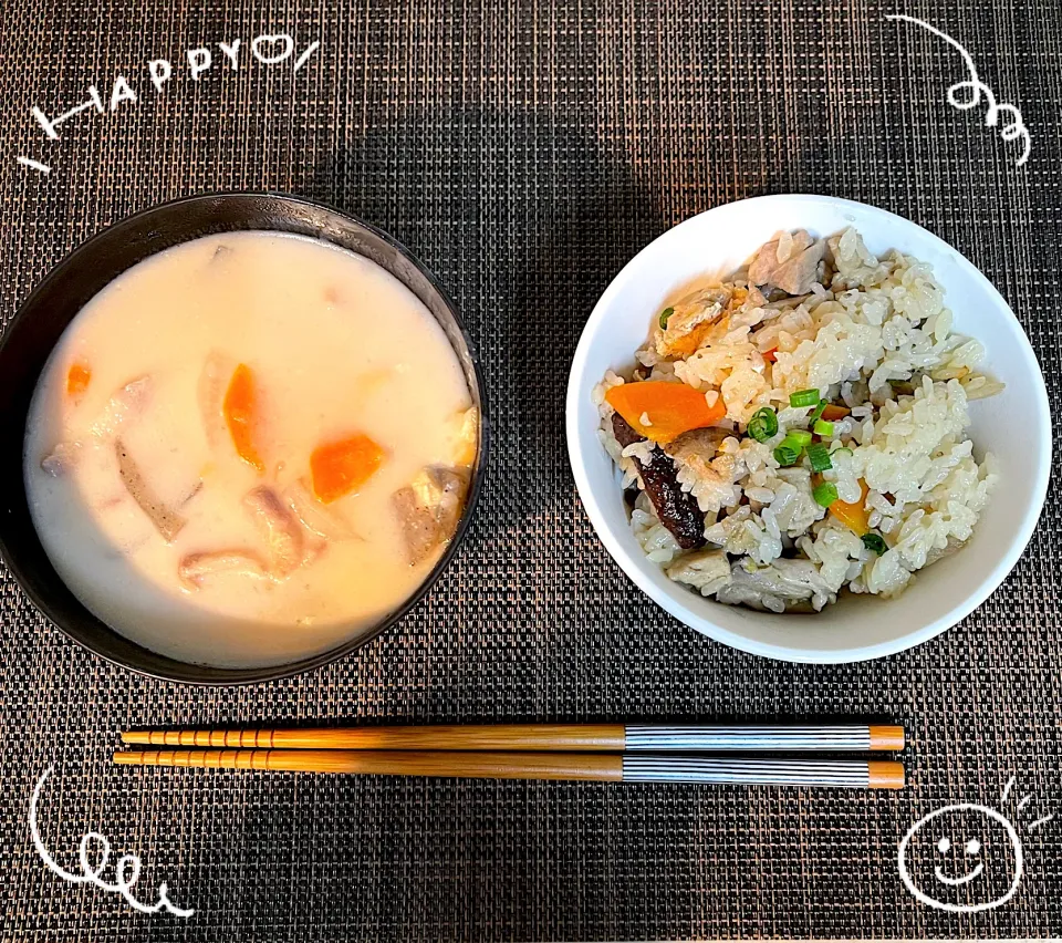 ♡粕汁と鶏の炊き込みご飯♡|ショコラさん