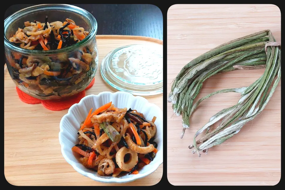 芋がらと切り干し大根の炒め煮|きつねさん