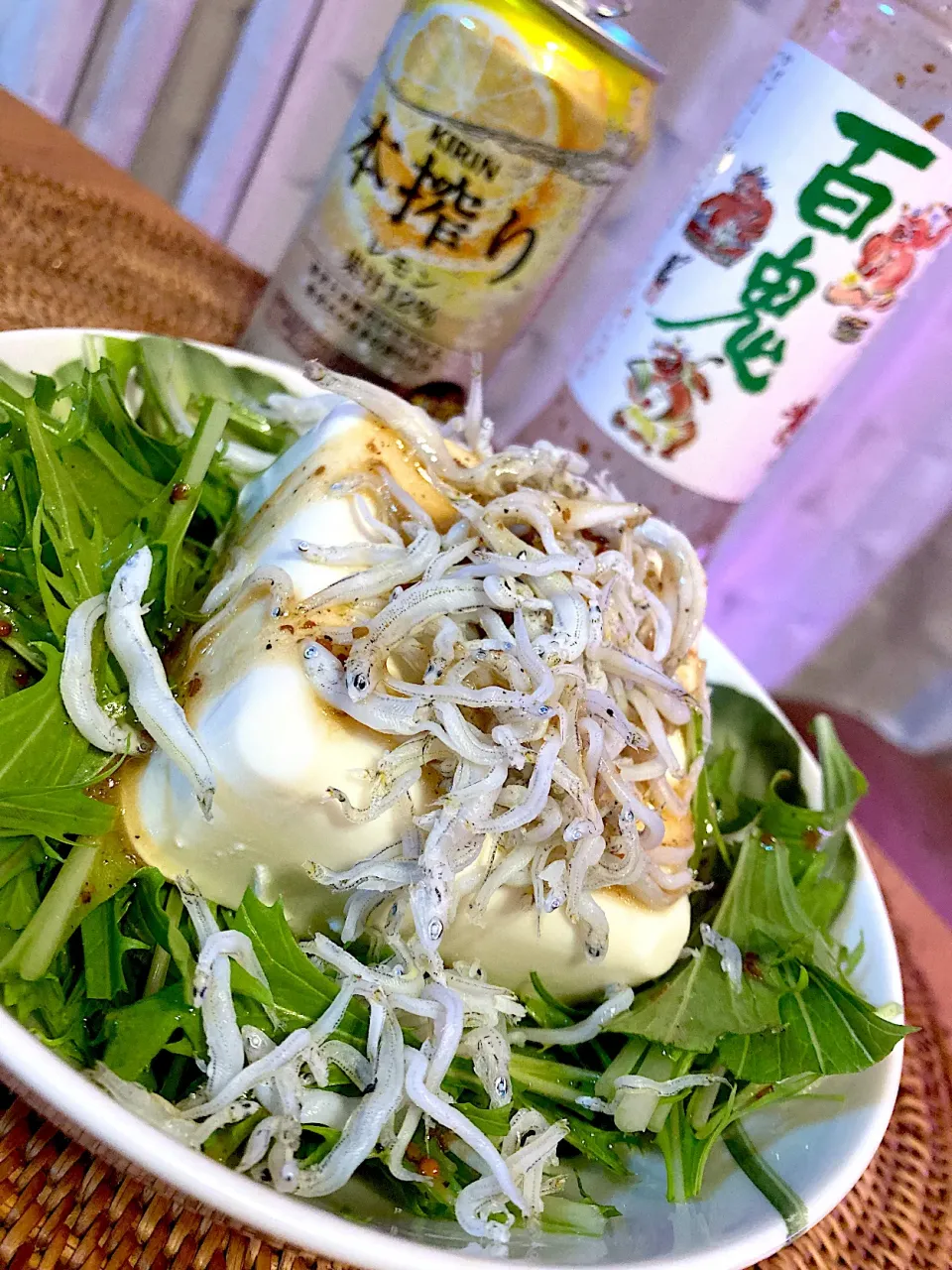 水菜と豆腐としらすのサラダ😋🥗🍻💕✨|アイさん