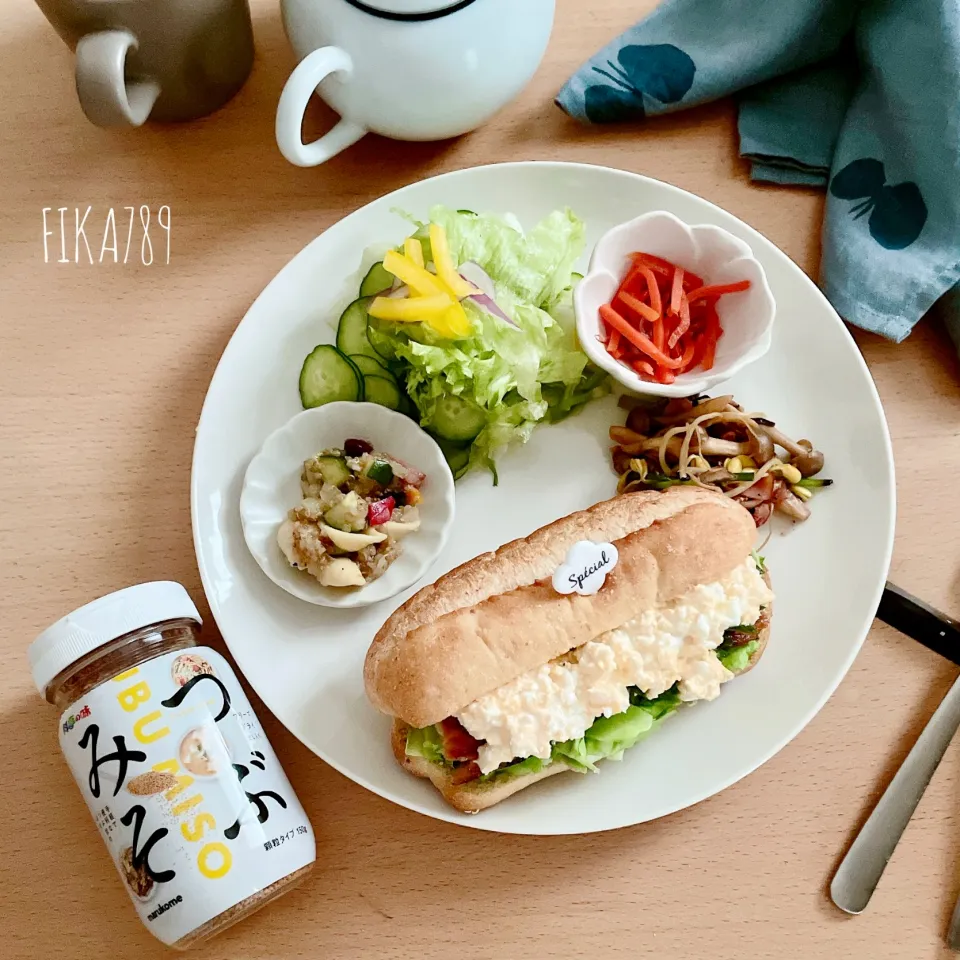 つぶみそタマゴサラダでサバサンド|FIKA789さん