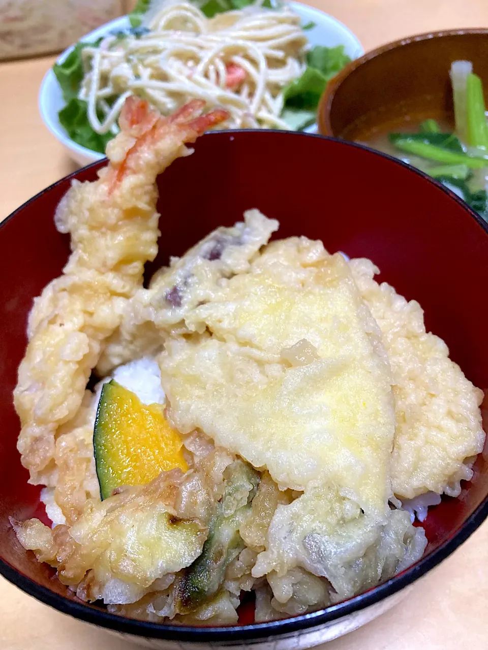 在宅勤務中の男飯(天丼)|おおもりの星さん