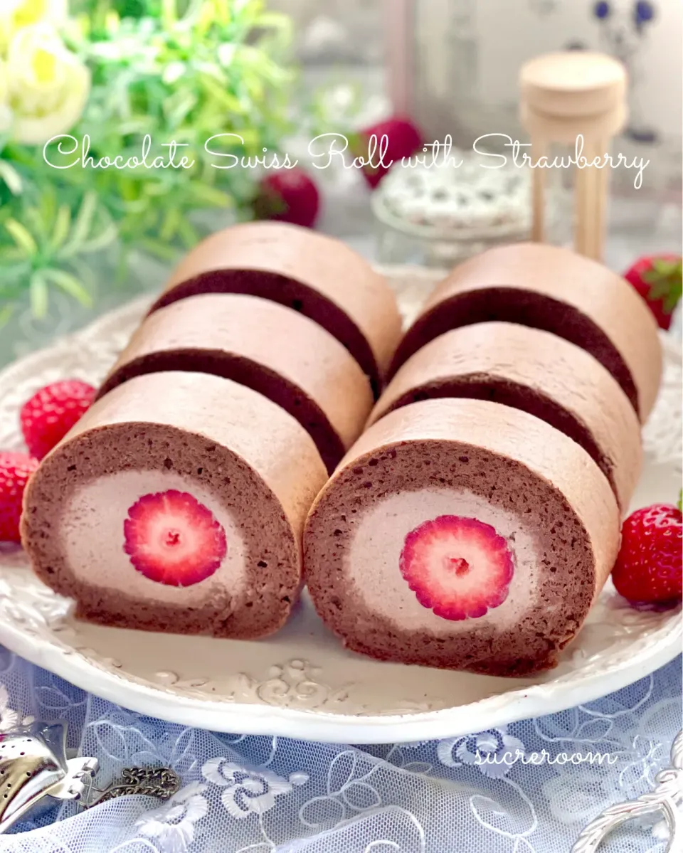 生チョコシフォンロールです🍓🍫|sucreroomさん