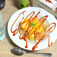 冷凍炒飯で真夜中五分でオムライスw|いーのさん