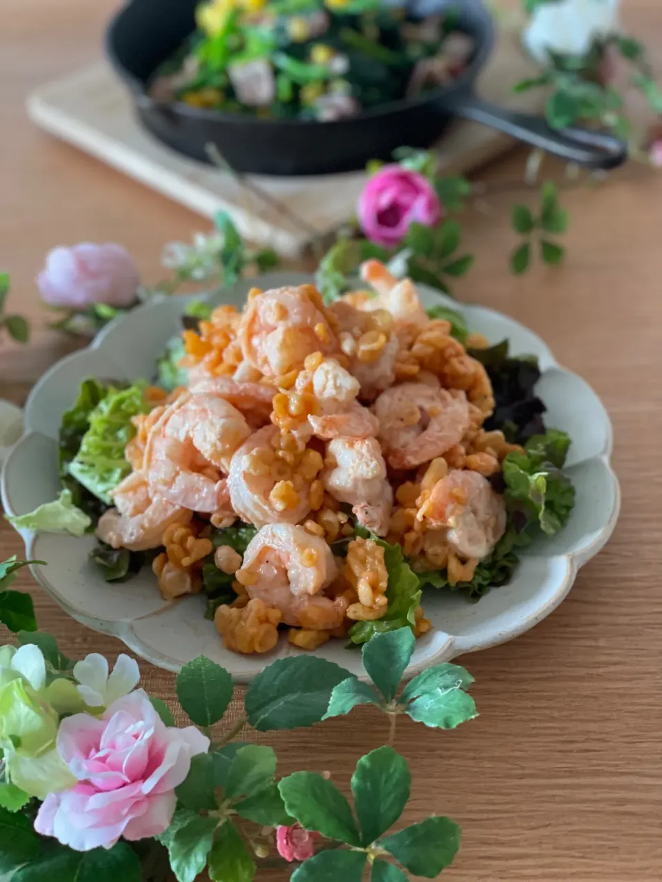 まりおさんの料理 揚げ玉ｴﾋﾞﾏﾖで、まりおさん❤️お誕生日おめでとうございます🎉🎂|いっちゃんさん