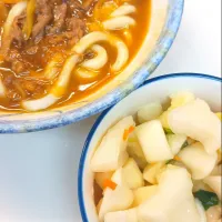 カレーうどんのお供|しのてらさん