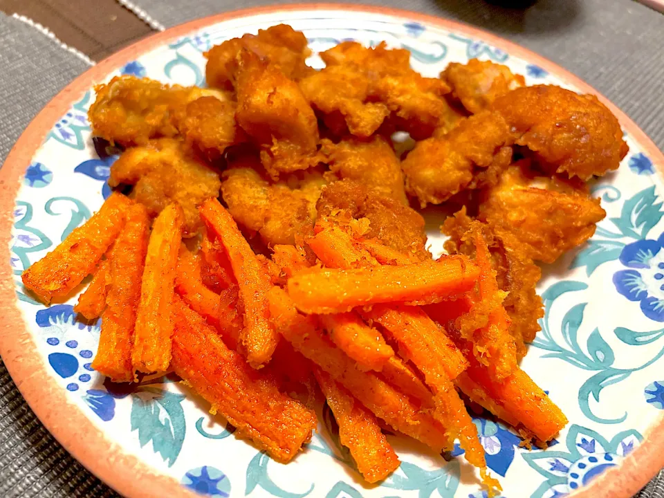 唐揚げとにんじんの唐揚げ|きなこさん