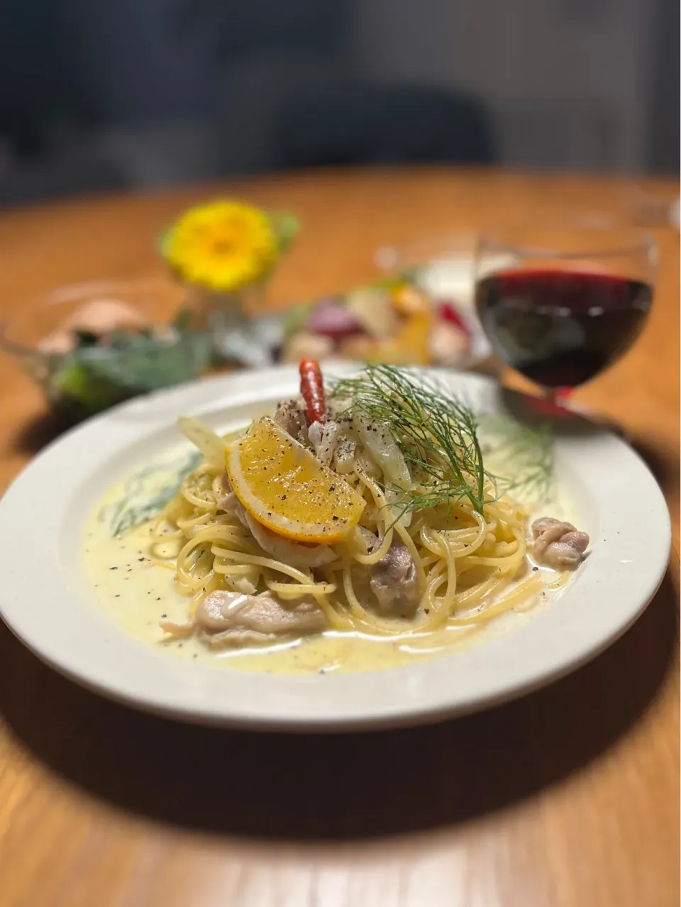 2/24の夕食　鶏とフェンネルのクリームパスタ|yoneさん