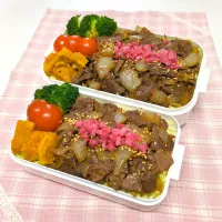 焼肉丼弁当❤|みちゅあしさん