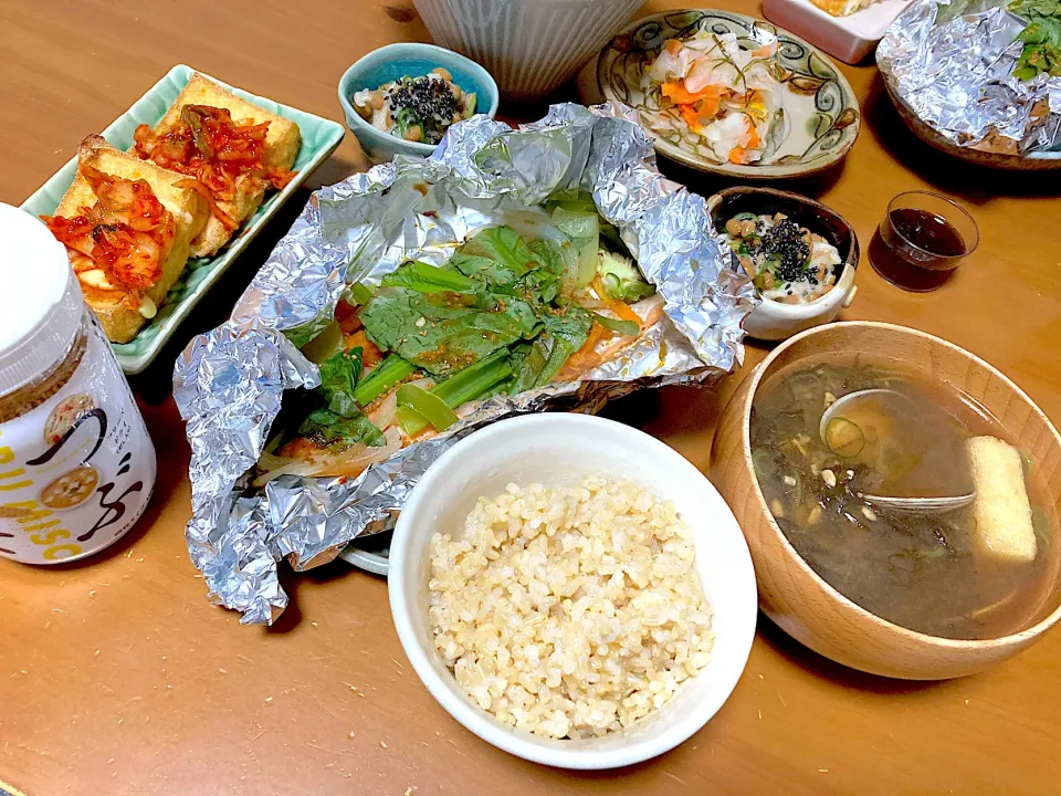 粒みそで味変〜鮭のホイル焼き|さくたえさん