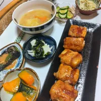 高野の肉巻き定食です✨ぎんさんのお料理ささみとズッキーニの梅ポン酢和えも添えて✨|rikako♪。.:＊さん