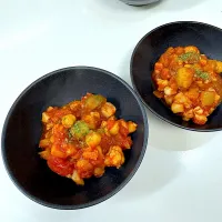 鶏肉とひよこ豆、根菜のトマト煮| miyuさん