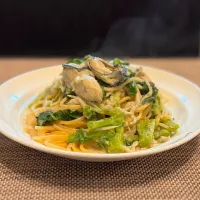 菜の花と牡蠣の豆乳パスタ|tay___75さん