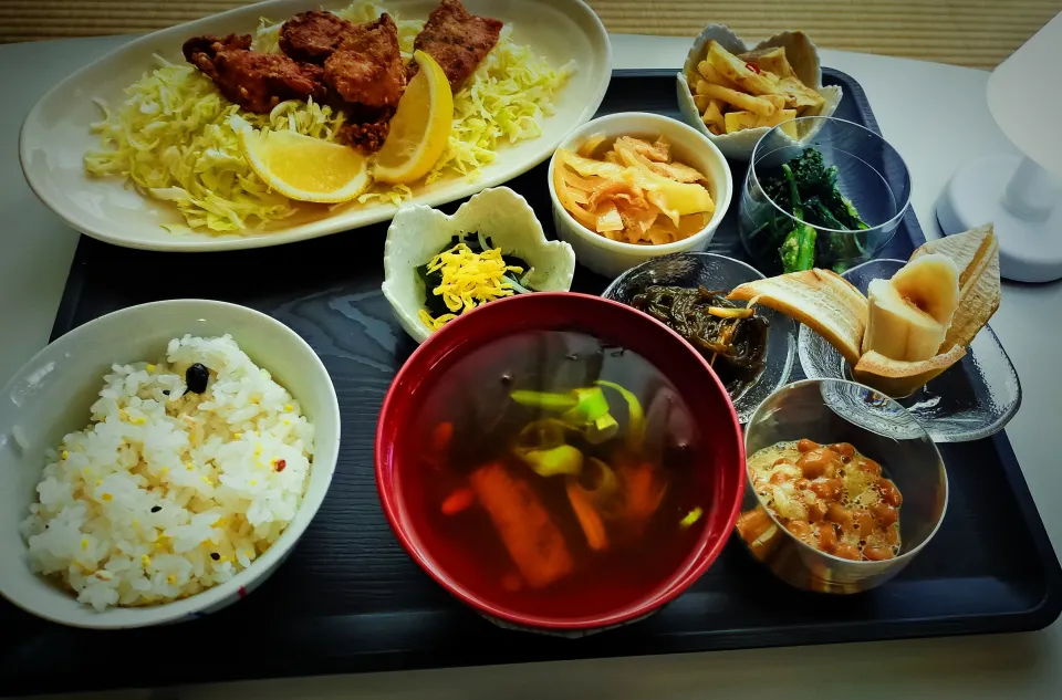 唐揚げと雑穀ご飯|justice🍎IWATE🍎さん