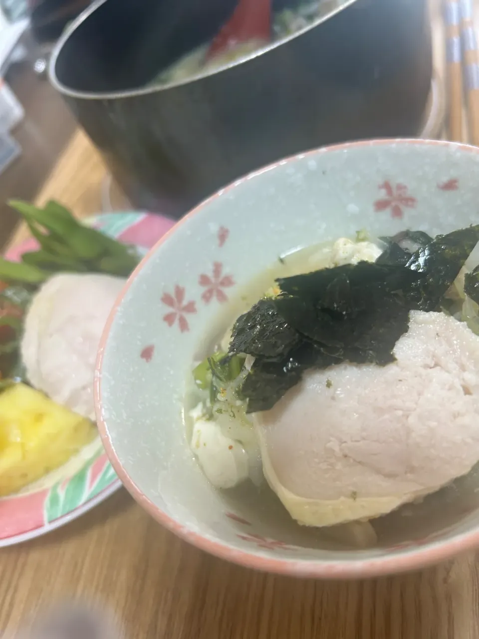 鶏がらを、お家でスープにして作ったお雑炊|みやさん